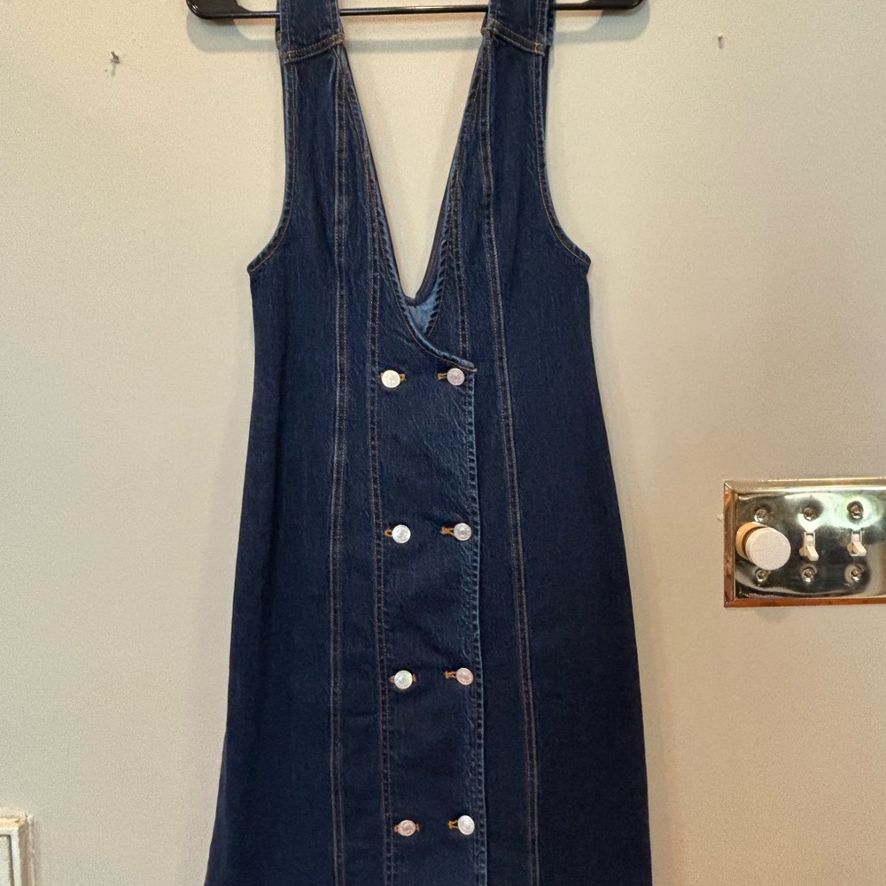 Denim Blue Button-Front Dress